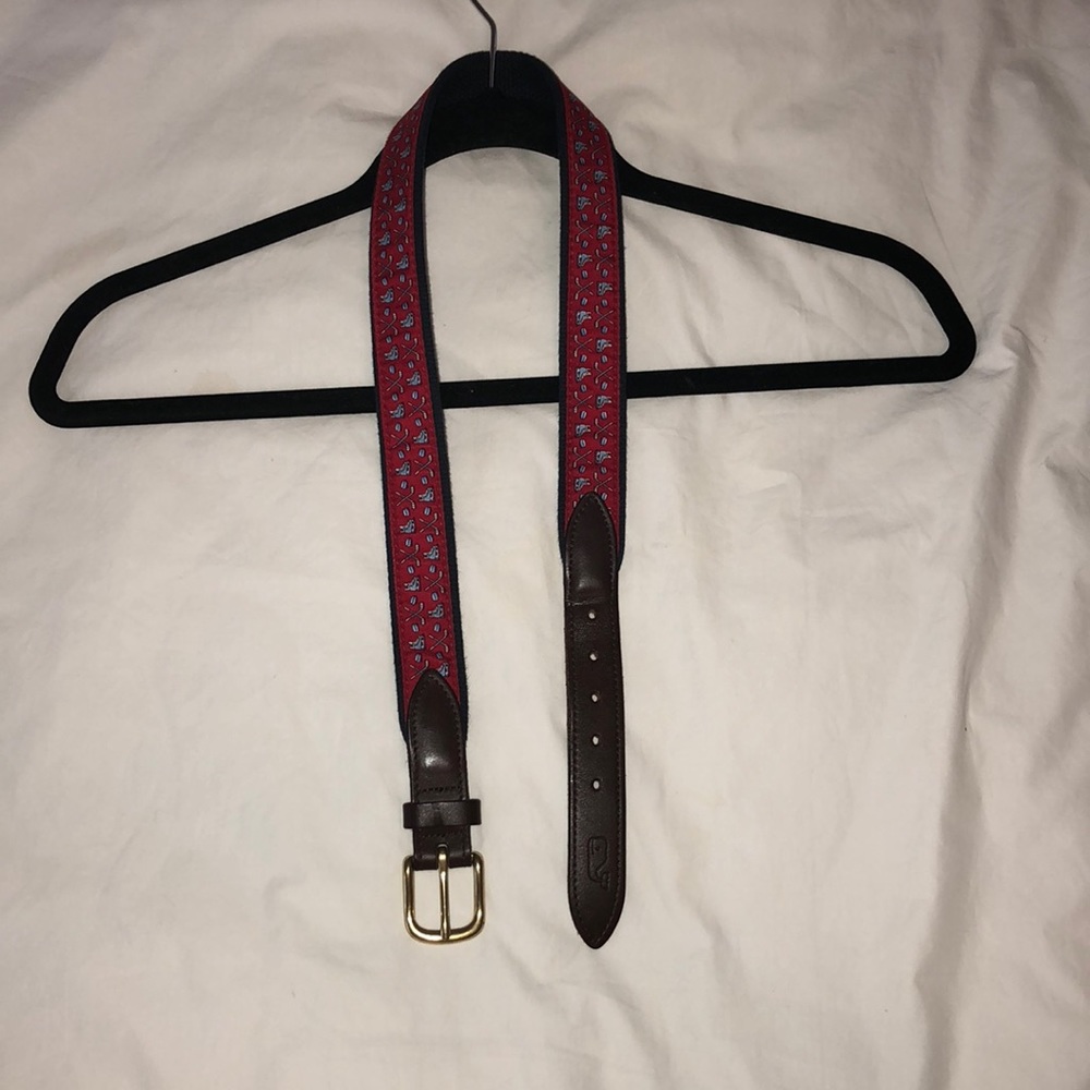 Boys Vineyard Vines Red Hockey Belt